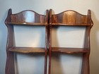 Pair Of 2 Vintage Wood Trinket Wall Shelfs Cottage Farmhouse