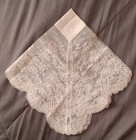 Vintage White Lace Wedding Handkerchief With Scalloped Edges - 1940 s