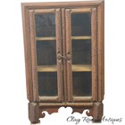 Antique French Victorian Tramp Art Cabinet Cupboard Collectors Black Forest 1800