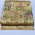 6316  Japanese Vintage Fukuro Obi Belt Kimono Fabric Silk Traditional Gold
