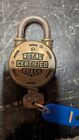 Vintage Royal Certified Brass Padlock With Key Working 