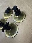4 Vintage Finger Cymbals Belly Dancer Dance Ornate Brass