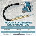 Cordless Concrete Vibrator Compatible With Makita 18v 600w 6000rpm 3 8ft Shaft
