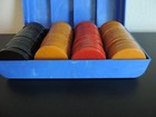 Vtg Bakelite Catalin Poker Chips 124 Butterscotch Red   Black