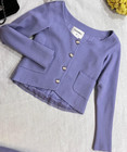Chanel 12c Tweed Cc Logo Rhinestone Button Jacket Fr38 Us6