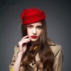 Womens Dress Fascinator Wool Felt Pillbox Hat Party Wedding Bow Veil A080