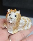 Vintage Maltese Terrier Dog Bejeweled Enamel Hinged Trinket Box With Crystals