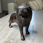 Vintage Wood Carved Lion Statue   Sculpture  Home Decorative Collectible 9x7   