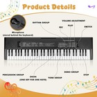 61 Keys Kids Piano Keyboard Toy With Mic     Portable Electronic Piano For 3