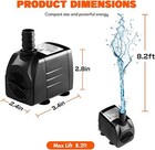 400gph Submersible Water Pump Power Head With Adjustable Intake For Fish Tank