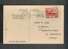 1943 Occupied Jersey England Picture Postcard First Day Cover Water Works Valley