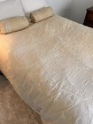 Martha Stewart Cotton Duvet Cover Set Bge-gold ivory F q Embroidered Revers 5 st