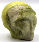 Xl Amazing Yellow Green Jade Alien Head Mineral Sculpture Paperweight Carving