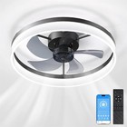 20  Modern Fan Lights Flush Mount Led Ceiling Light Kit With Remote App Control