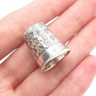 Samuel Garside 925 Sterling Silver Antique 1921 Chester Flower Sewing Thimble