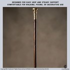 Vintage Wooden Walking Cane With Premium Brass Handle  39-inch Solid Wood Stick