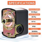 30-50 Psi Well water Pump Pressure Control Switch Adjustable Double Spring Pole