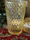 Vintage Honeycomb Gold Quilted Pattern Tumblers Water Glasses Set Of 4 5 5 h