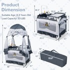 Costway 4 In 1 Portable Baby Playard Crib Bassinet Bed W  Table Canopy Music Box