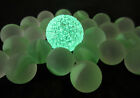 25 Glass Marbles Moon Glow Green Game Pack Vtg Style Shooter Patch Mib