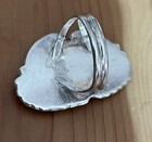 Old Vtg Native American Navajo Sterling Turquoise feathers  Flower Ring Sz 9 25