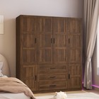 6-door Armoire Wardrobe Closet For Bedroom W  3 Drawers  Shelves   Hanging Rod