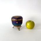 Art Nouveau Iridescent Glass Bonbonniere Attributed To Loetz Gilt Bronze Mount