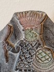 Aztec Mayan Warrior With Shield Stamp Terracotta Clay Jaguar Handle