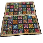 Area Rug 1970 s Groovy Psychedelic Latch Hook Granny Square Look Original 55x67