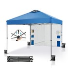 10  X 10  Pop Up Canopy Tent With Sidewall And 6 Pockets Patio Beach Party Tent