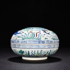 7  China Antique Ming Dynasty Porcelain Chenghua Mark Doucai Fish   algae Pot