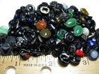 Antique Glass Button Lot - 100 Diminutive Colorful Painted  Enameled  Etched