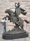 Art Deco 100  Solid Bronze Sculpture Statue Figure Viking Warrior Soldier Horse
