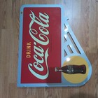 Coca Cola Double Sided Metal Flange Sign Coke Bottle Graphics Coke Soda