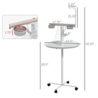 Bird Stand With Wheels  Perches  Feed Bowls  Round Tray For Parrot