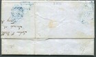  1 5   1847 Franklin Blue Grid Cancel Troy Ny Folded Letter Postage Stamp