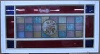 Victorian Transom Old English Leaded Stained Glass Window 36 75  X 19 75 
