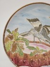 Rare Vintage Majolica Bird Plate Large And Signed