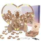  Wedding Guest Book Alternative  Wood Heart Drop Guest Geometric Country Rustic