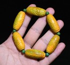 4cm Old Chinese Hetian Jade Carving Fengshui Dragon Beast Bead Jewelry Bracelet