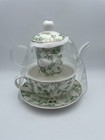 Grace Teaware Srping Greeny Garden Tea For One Set   Glass   Porcelain New B97