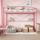 Heavy Duty Loft Bed Frame Twin Size Metal Bed With Arched Guardrail For Kids