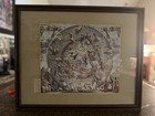 1970s Framed Celestial Star Chart Print Hemisphere Atlas Coeli Astronomy Map Art