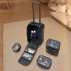 Makeup Train Case Professional Cosmetic Storage Organizer Box Rolling Durable