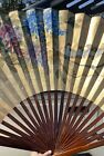 Vintage Chinese Lacquered Bamboo Giant Wall Art-decoration Chinoiserie Fan