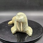 Unique Hand Carved Gray Soapstone Walrus Figurine 6  Long About 2 75  Tall Ocean