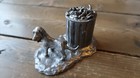 Vintage Michael Ricker Peeing Puppy Dog Solid Pewter Signed Statue Sculpture 5 