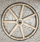  4  Antique Primitive Rustic 8 75  Wood 6 Spoke Baby Carriage Buggy Wheels