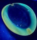 Vintage Murano Art Glass Heavy Geode Ashtray Dish 5 5  Blue