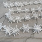 2 Strands Vintage Plastic White 3d Snow Flake Garland Christmas Over 8ft Each
